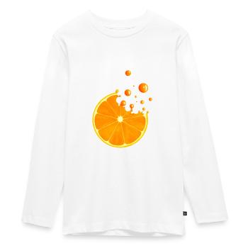 Savoureuse orange aux agrumes - T-shirt manches longues Premium Ado - blanc - Devant - AI Model Kid Female (0cm)