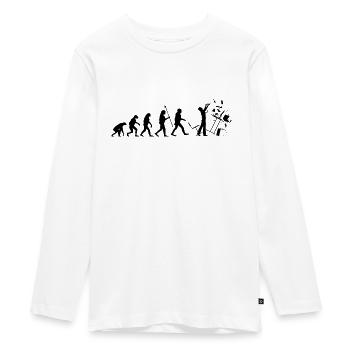 Evolution PC Wut ausrasten Zorn Ärger Computer Fun - Teenager Premium Bio Langarmshirt - Weiß - Vorne - AI Model Kid Female (0cm)
