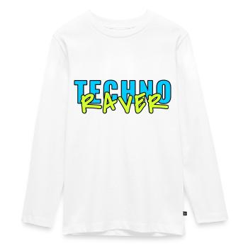 techno raver - Teenager Premium Bio Langarmshirt - Weiß - Vorne - AI Model Kid Female (0cm)