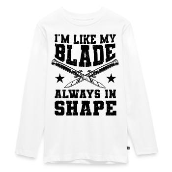 Knife collector - Teenager Premium Organic Long Sleeve Shirt - white - Front - AI Model Kid Female (0cm)
