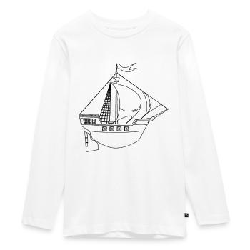 Anmalen Piratenschiff Pirat - Teenager Premium Bio Langarmshirt - Weiß - Vorne - AI Model Kid Female (0cm)