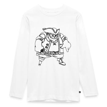 Anmalen Ausmalen Pirat - Teenager Premium Bio Langarmshirt - Weiß - Vorne - AI Model Kid Female (0cm)