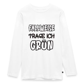 Fallweise trage ich grün Spruch Farbe grün - Teenager Premium Bio Langarmshirt - Weiß - Vorne - AI Model Kid Female (0cm)