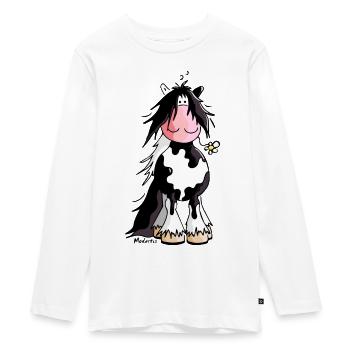 Gypsy Cob - Irish Cob – Pinto – Cheval - T-shirt manches longues Premium Ado - blanc - Devant - AI Model Kid Female (0cm)