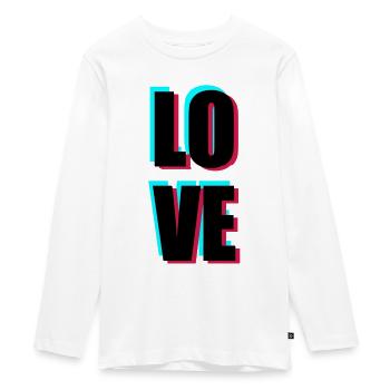 Love - Teenager Premium Bio Langarmshirt - Weiß - Vorne - AI Model Kid Female (0cm)