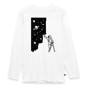 Space Lover Painter Astronaut Original - Teenager Premium Bio Langarmshirt - Weiß - Vorne - AI Model Kid Female (0cm)