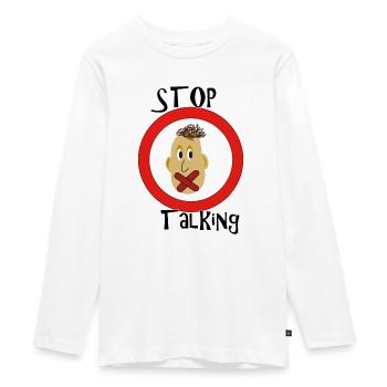 Stop Talking - Teenager Premium Bio Langarmshirt - Weiß - Vorne - AI Model Kid Female (0cm)