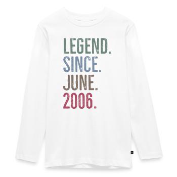 Legend Since June 2006 - Teenager Premium Organic Long Sleeve Shirt - white - Front - AI Model Kid Female (0cm)