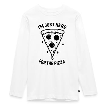 Je suis juste là pour la pizza - T-shirt manches longues Premium Ado - blanc - Devant - AI Model Kid Female (0cm)