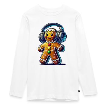Gingerbread Music Lebkuchenmann - Teenager Premium Bio Langarmshirt - Weiß - Vorne - AI Model Kid Female (0cm)