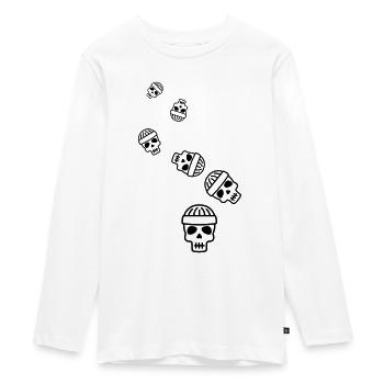 Skull kopf icon - Teenager Premium Bio Langarmshirt - Weiß - Vorne - AI Model Kid Female (0cm)