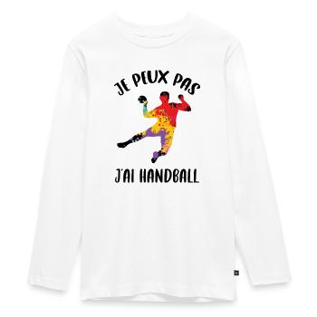 Je peux pas j'ai Handball - T-shirt manches longues Premium Ado - blanc - Devant - AI Model Kid Female (0cm)