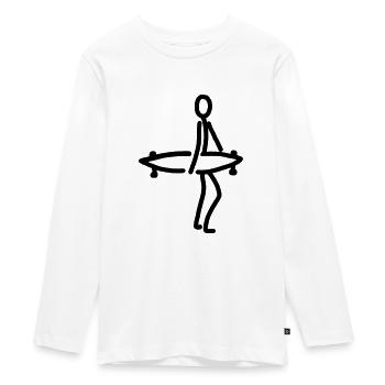 iYpsilon Skater - Teenager Premium Bio Langarmshirt - Weiß - Vorne - AI Model Kid Female (0cm)