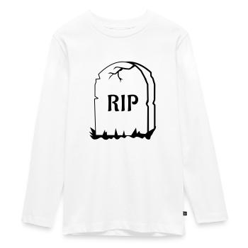 Rest in Peace Grabstein - Teenager Premium Bio Langarmshirt - Weiß - Vorne - AI Model Kid Female (0cm)