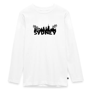 Sydney skyline - Teenager Premium Organic Long Sleeve Shirt - white - Front - AI Model Kid Female (0cm)