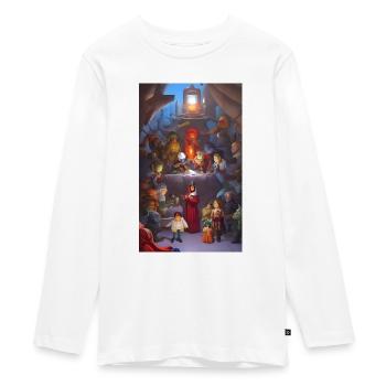 Dîner de famille de science-fiction - T-shirt manches longues Premium Ado - blanc - Devant - AI Model Kid Female (0cm)