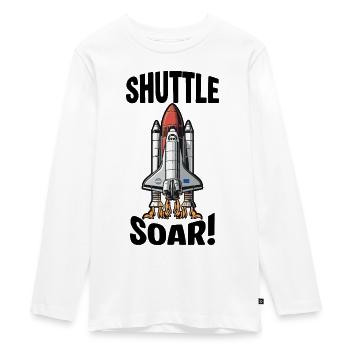 Space Shuttle Soar Takeoff - Teenager Premium Organic Long Sleeve Shirt - white - Front - AI Model Kid Female (0cm)