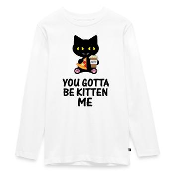 Cat Kitten - Teenager Premium Organic Long Sleeve Shirt - white - Front - AI Model Kid Female (0cm)