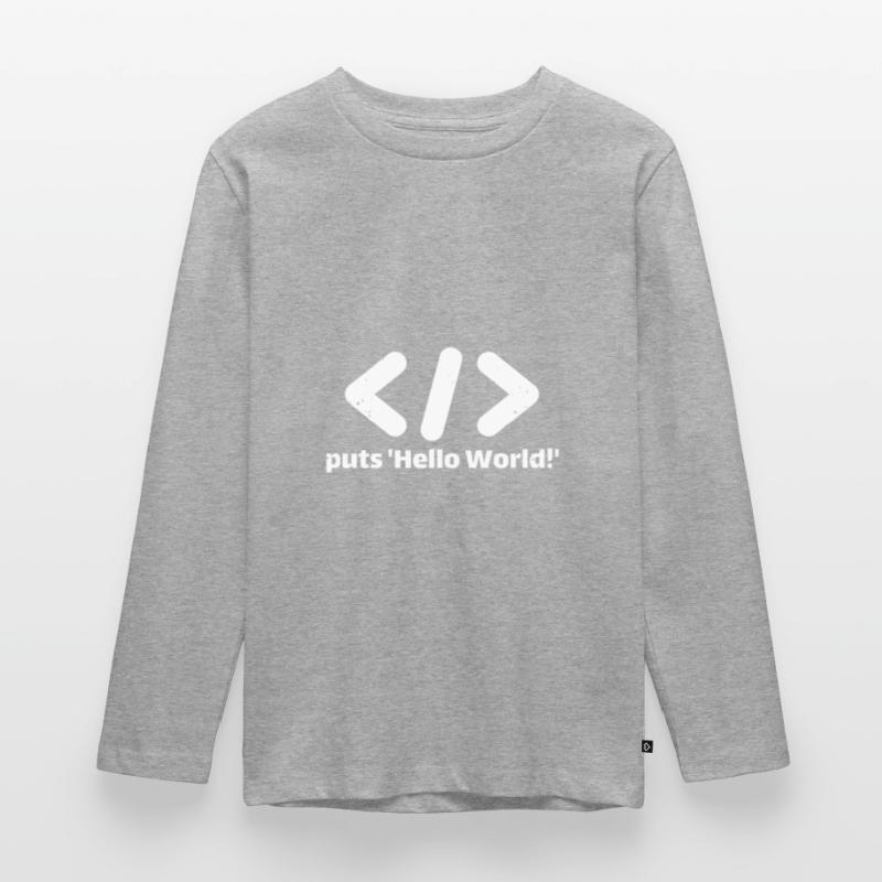 hello world programming ruby Teenager Premium Organic Long Sleeve Shirt