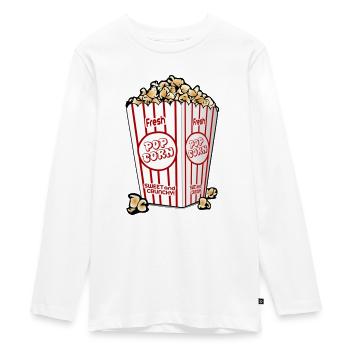 Popcorn. Geschenkidee - Teenager Premium Bio Langarmshirt - Weiß - Vorne - AI Model Kid Female (0cm)