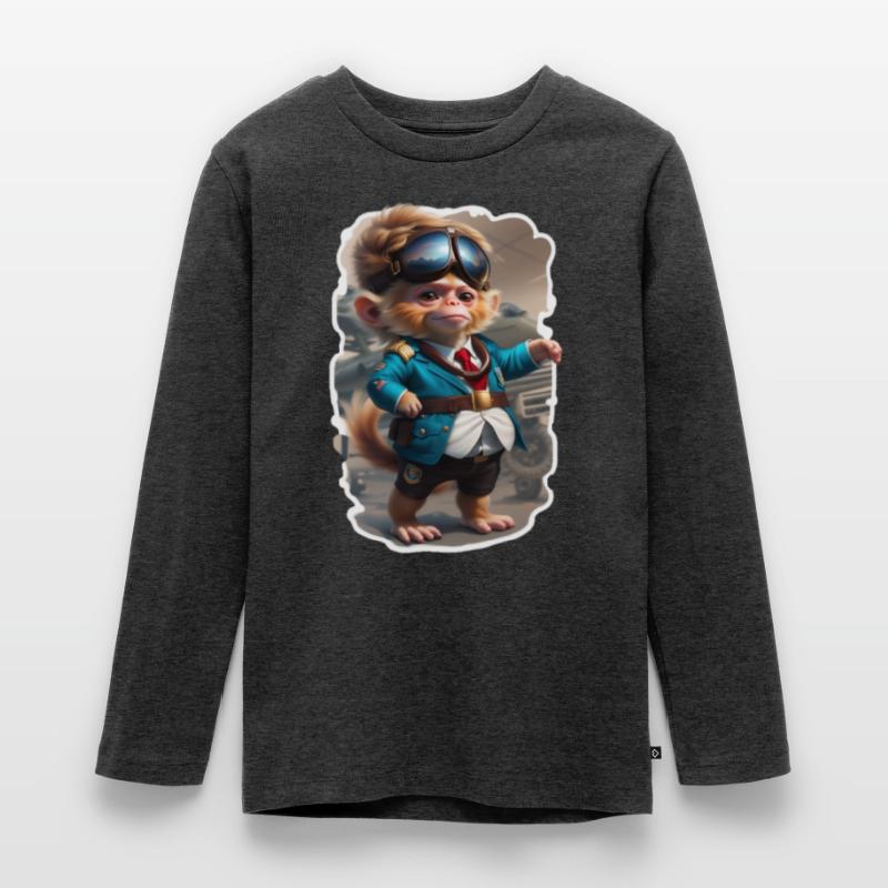 Monkey Pilot Teenager Premium Organic Long Sleeve Shirt
