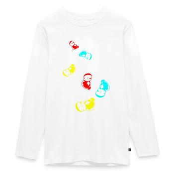 Apple icon vitamins - Teenager Premium Organic Long Sleeve Shirt - white - Front - AI Model Kid Female (0cm)