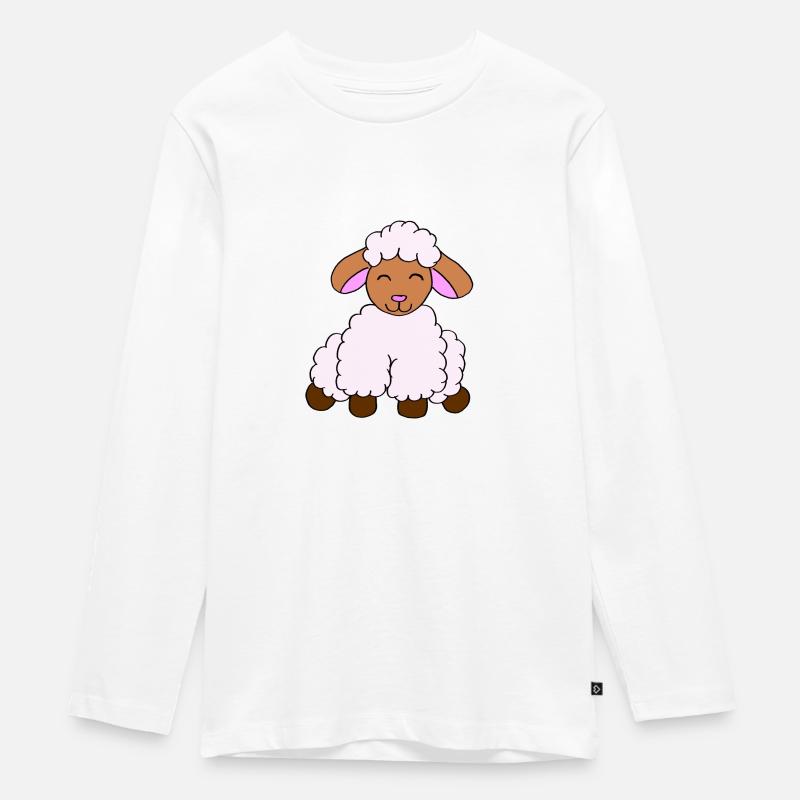 Schaefchen - Teenager Premium Bio Langarmshirt - Weiß