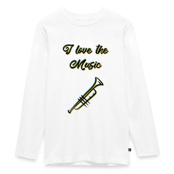 la musique - T-shirt manches longues Premium Ado - blanc - Devant - AI Model Kid Female (0cm)