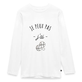 cadeau marseille / pétanque - T-shirt manches longues Premium Ado - blanc - Devant - AI Model Kid Female (0cm)