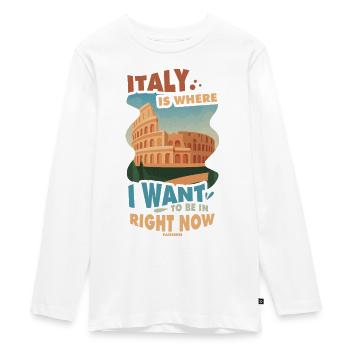 Italie - T-shirt manches longues Premium Ado - blanc - Devant - AI Model Kid Female (0cm)