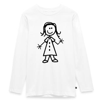 Mädchen - Teenager Premium Bio Langarmshirt - Weiß - Vorne - AI Model Kid Female (0cm)