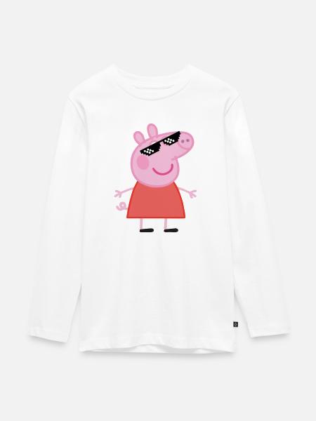 Coole Sau - Teenager Premium Bio Langarmshirt - Weiß