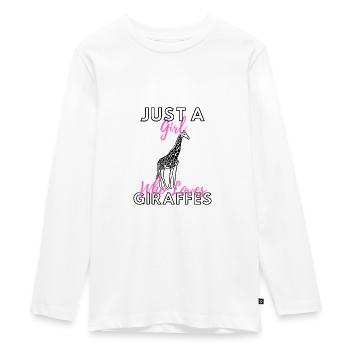 Girafe - T-shirt manches longues Premium Ado - blanc - Devant - AI Model Kid Female (0cm)