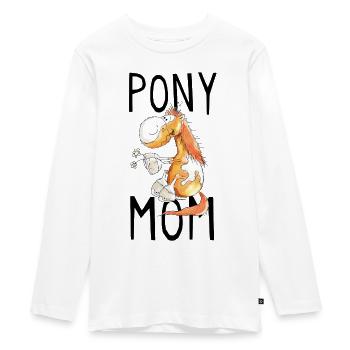 Pony Mom - Ponys - Pferd - Pferde - Fuchs - Comic - Teenager Premium Bio Langarmshirt - Weiß - Vorne - AI Model Kid Female (0cm)