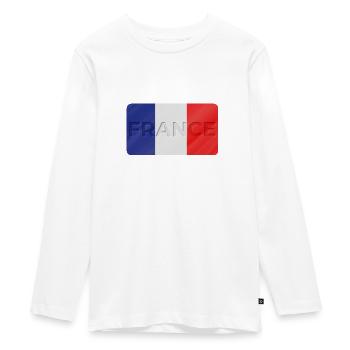 France - T-shirt manches longues Premium Ado - blanc - Devant - AI Model Kid Female (0cm)