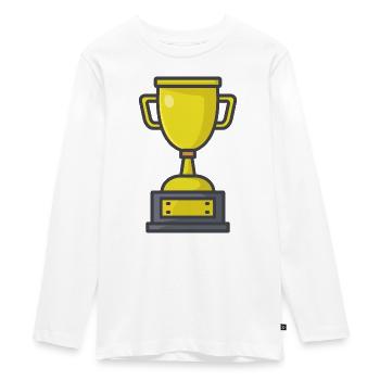 Trophy - Teenager Premium Organic Long Sleeve Shirt - white - Front - AI Model Kid Female (0cm)