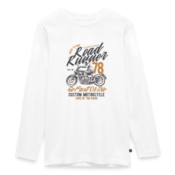 Road Runner Custom Motorcycle go fast or die - Teenager Premium Bio Langarmshirt - Weiß - Vorne - AI Model Kid Female (0cm)