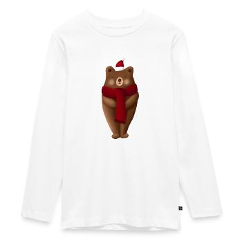Noël Ours Christmas - T-shirt manches longues Premium Ado - blanc - Devant - AI Model Kid Female (0cm)