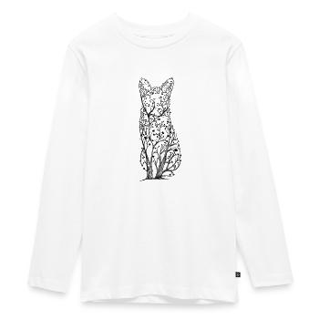 Fox décoratif - T-shirt manches longues Premium Ado - blanc - Devant - AI Model Kid Female (0cm)