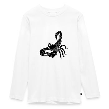 stylized scorpion - Teenager Premium Organic Long Sleeve Shirt - white - Front - AI Model Kid Female (0cm)