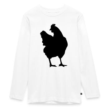 chicken - Teenager Premium Bio Langarmshirt - Weiß - Vorne - AI Model Kid Female (0cm)