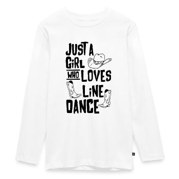 Danseur Danse Linedance Country Musique Cadeau - T-shirt manches longues Premium Ado - blanc - Devant - AI Model Kid Female (0cm)