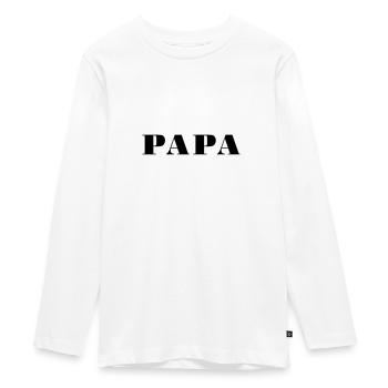PAPA - T-shirt manches longues Premium Ado - blanc - Devant - AI Model Kid Female (0cm)