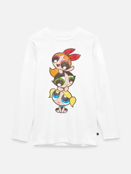 Powerpuff Girls Mädchenturm - Teenager Premium Bio Langarmshirt - Weiß