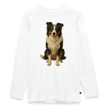 Colley de papier couché - T-shirt manches longues Premium Ado - blanc - Devant - AI Model Kid Female (0cm)