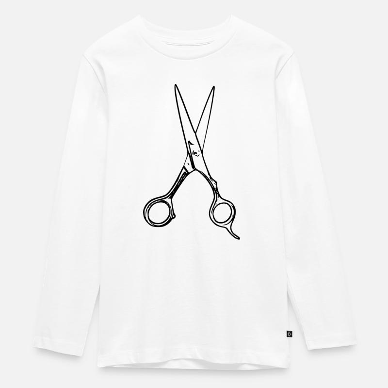 Ciseaux - T-shirt manches longues Premium Ado - blanc