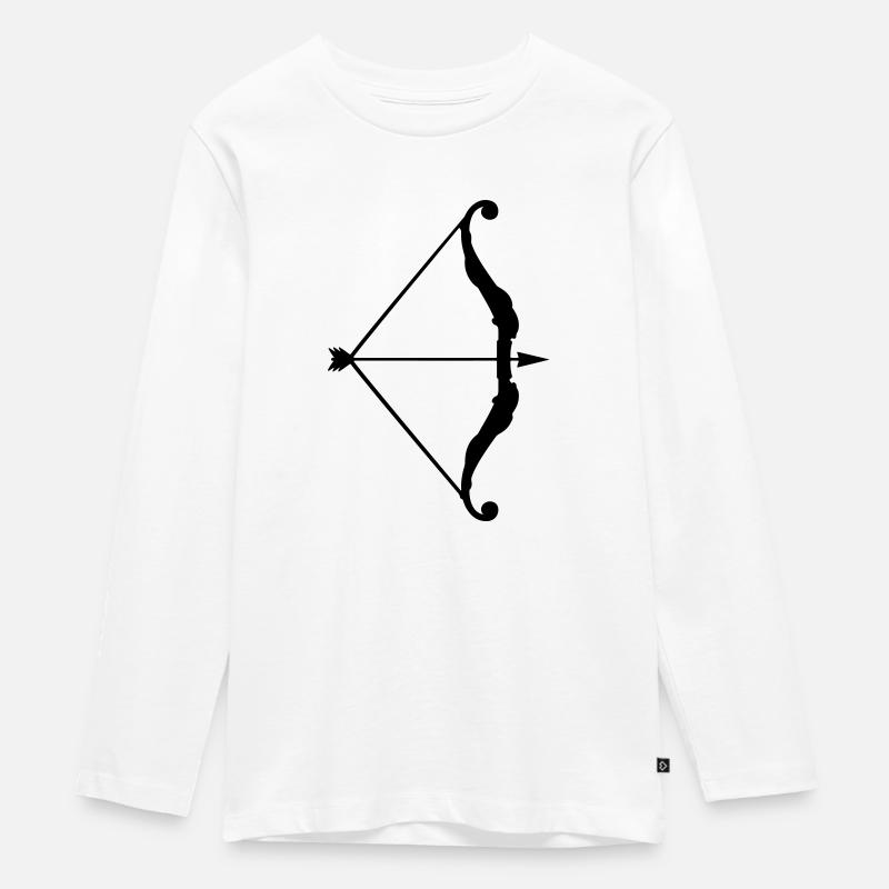Pfeil Bogen - Teenager Premium Bio Langarmshirt - Weiß