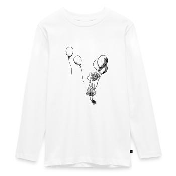 Fille avec des ballons noirs - T-shirt manches longues Premium Ado - blanc - Devant - AI Model Kid Female (0cm)