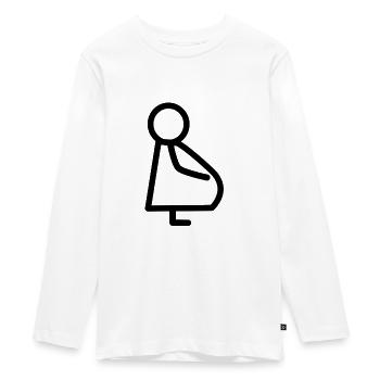 Pregnant, baby belly - Teenager Premium Organic Long Sleeve Shirt - white - Front - AI Model Kid Female (0cm)