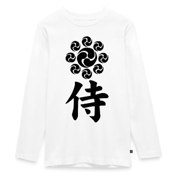 Samurai emblem of the Uesugi clan (black) - Teenager Premium Organic Long Sleeve Shirt - white - Front - AI Model Kid Female (0cm)